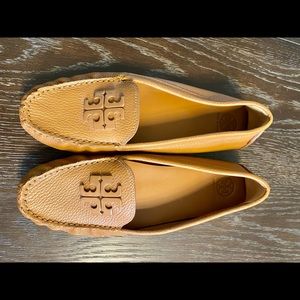 Tory Burch Lowell leather loafers, royal tan, size 10.5